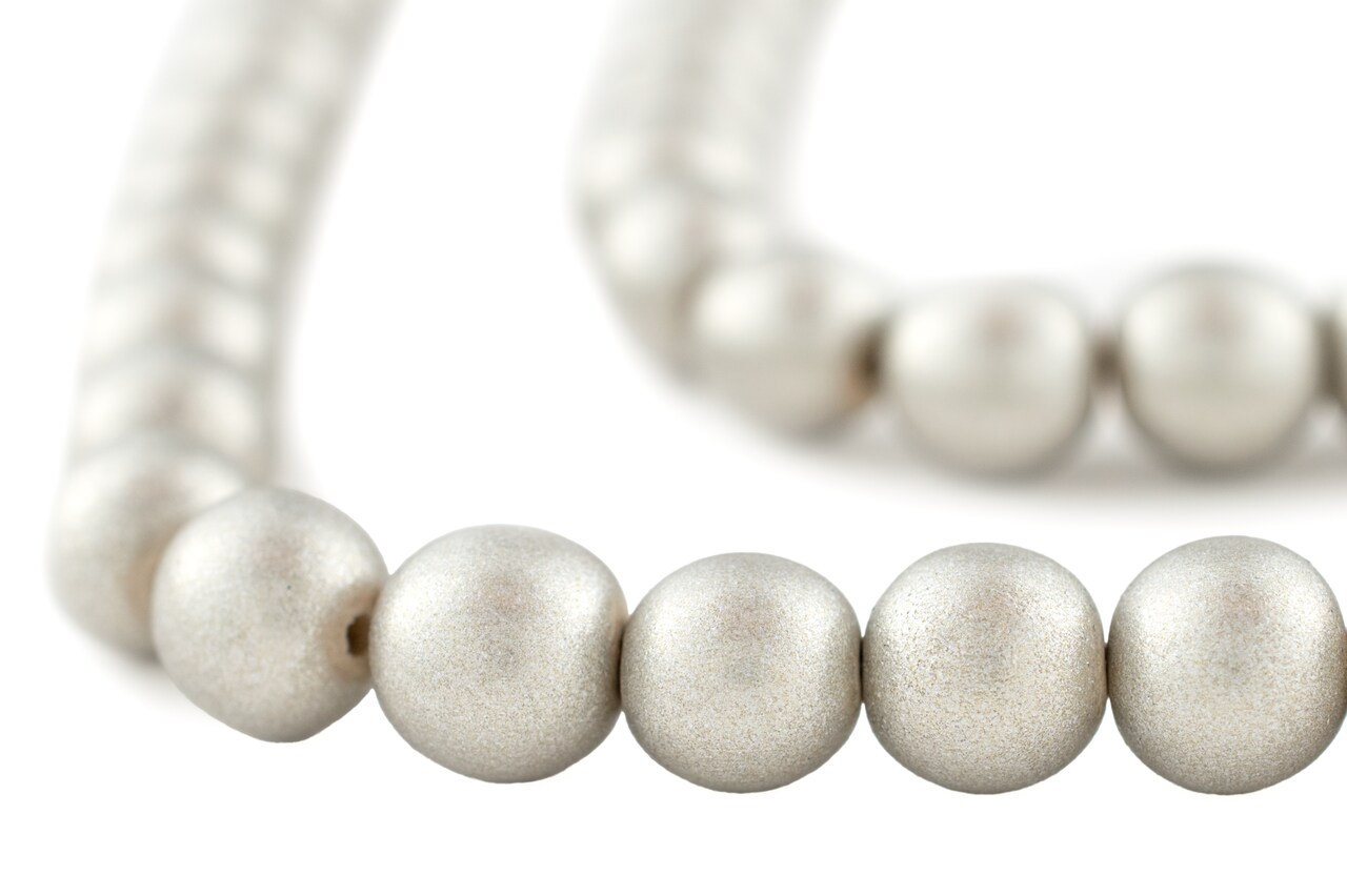 The Bead Chest Natural 12mm Wooden Beads in Antiqued Silver for Jewelry Making – Round Loose Wood Spacer Beads I Approximately 35 Beads